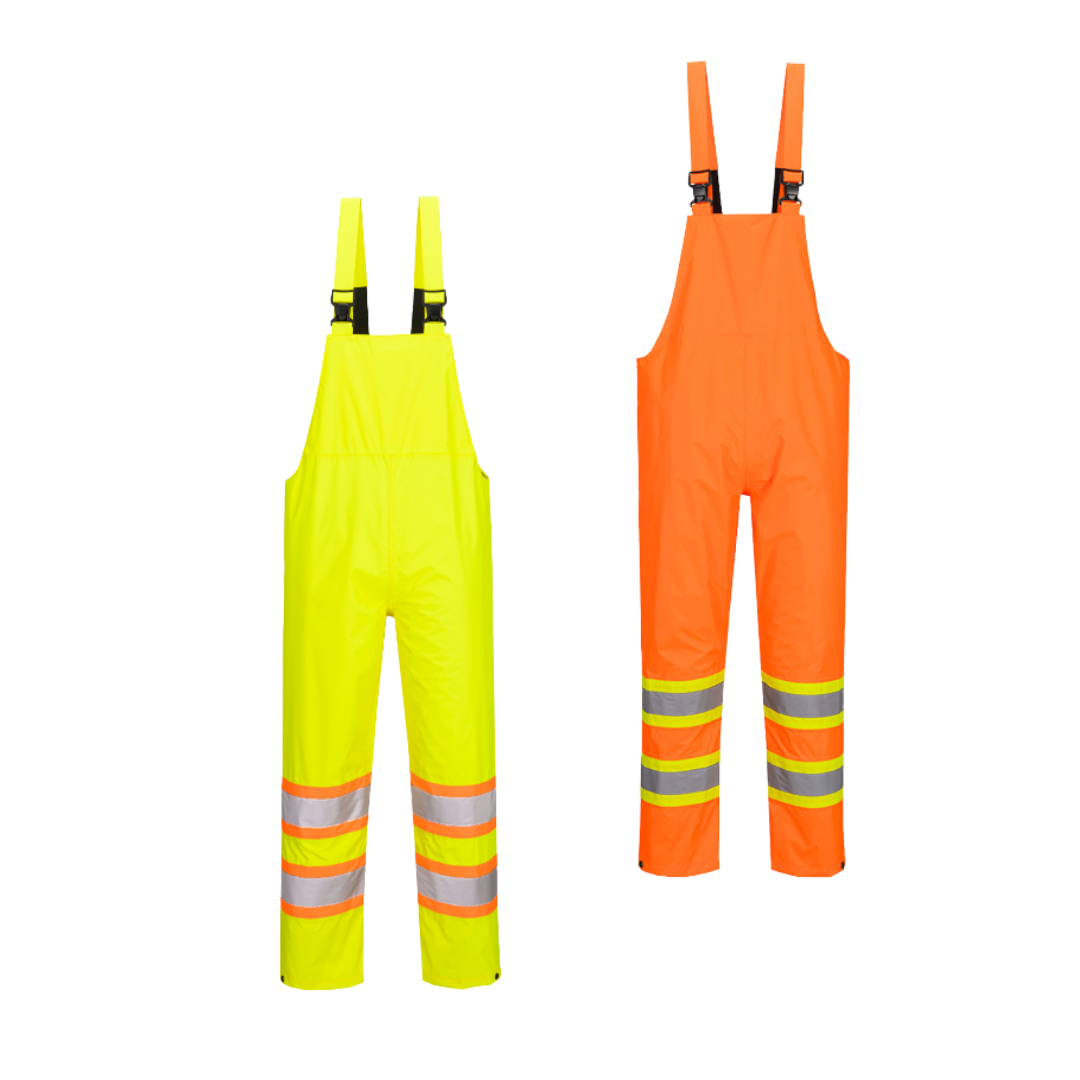Portwest Hi-Vis Contrast Striped Rain Bib