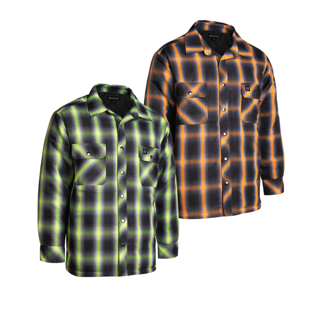 Forcefield Ombre Plaid Quilt-lined Shirt Jacket