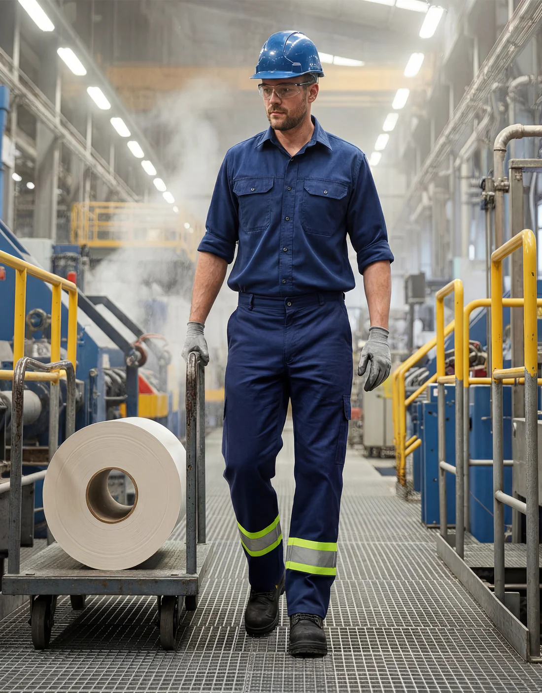 Hi-Vis Navy Safety Cargo Work Pant - Image 4