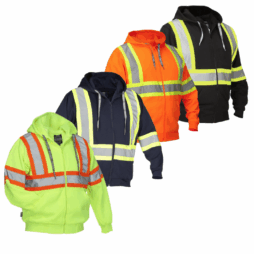 Forcefield Deluxe Hi Vis Safety Hoodie, Attached Hood