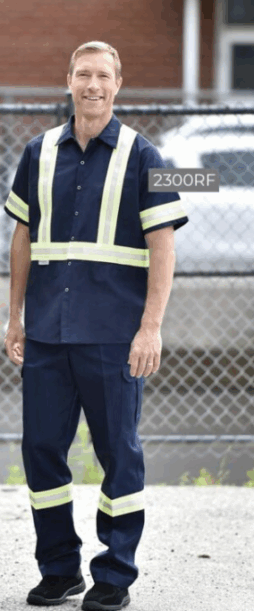 Poly/Cotton S/SL Work Shirt With 2″ Reflective Tape (2300RF)