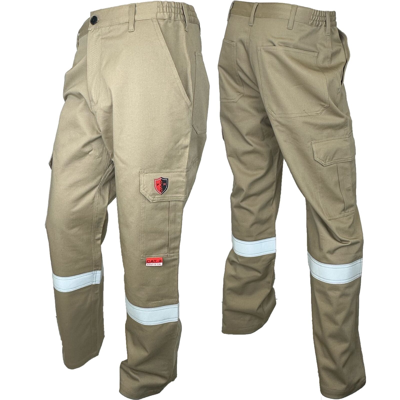 ATLAS FR Hi-Viz Premium Khaki Cargo Pants (26″ – 50″)