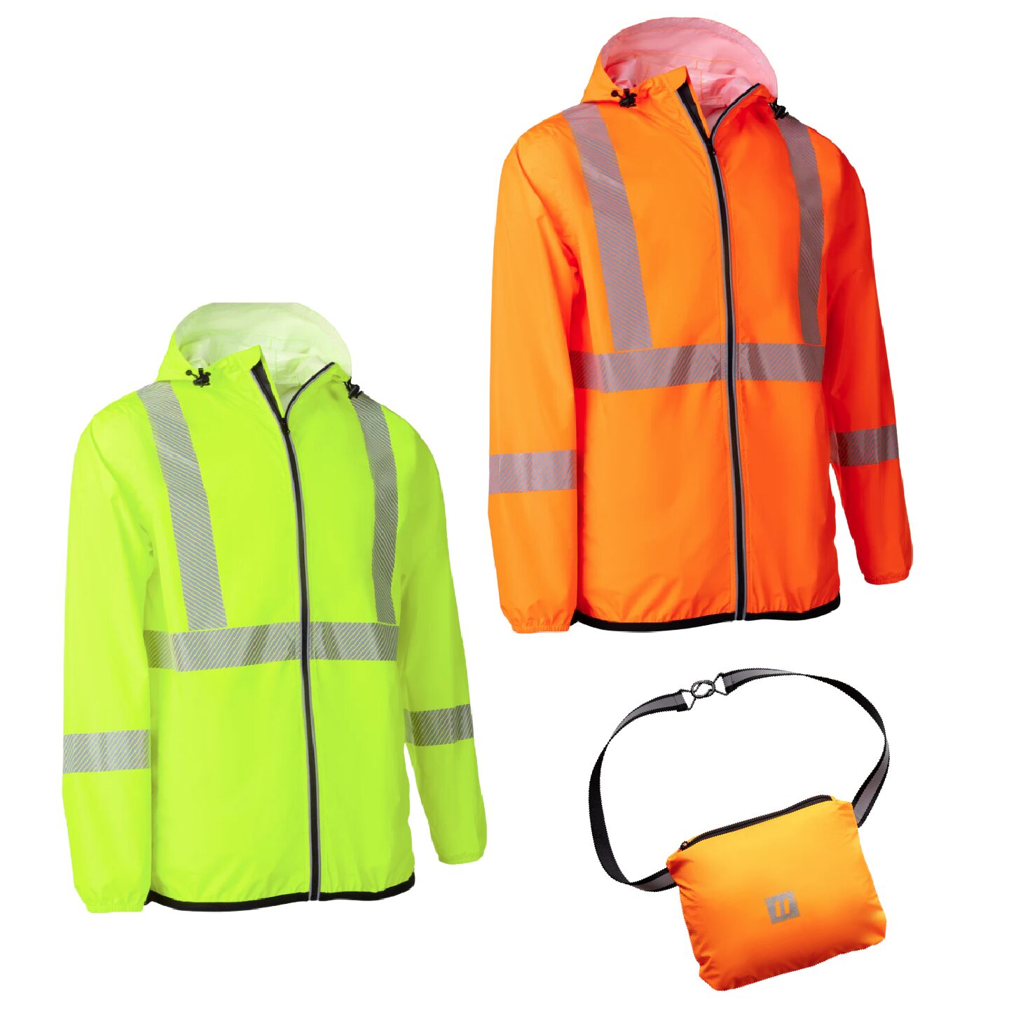 Forcefield "The Rainbreaker" Hi-Viz Packable Rain Jacket Shell